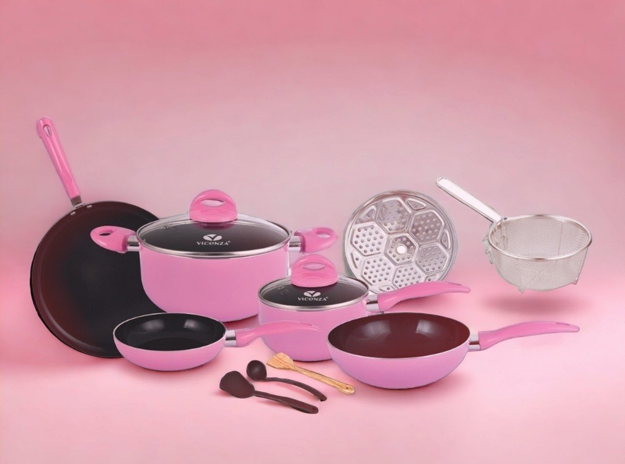 V712 Pink Set Peralatan Masak